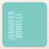 プロフェッショナルミニマルはっきりしたリストブルー スクエアペーパーコースター (正面)