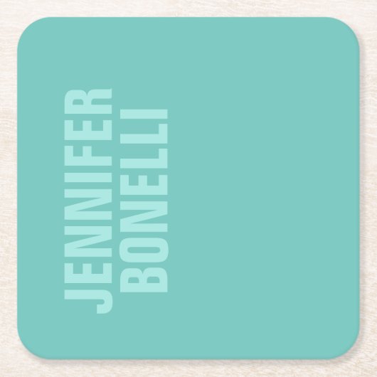 プロフェッショナルミニマルはっきりしたリストブルー スクエアペーパーコースター (正面)