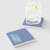 プロフェッショナルミニマルはっきりしたリストブルー ストーンコースター (横)