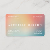 プロフェッショナルミニマルエステティックピーチティール（緑がかった色） 名刺 (正面)