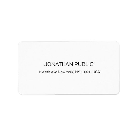 プロフェッショナルミニマルエレガントテンプレートアドレス ラベル (正面)