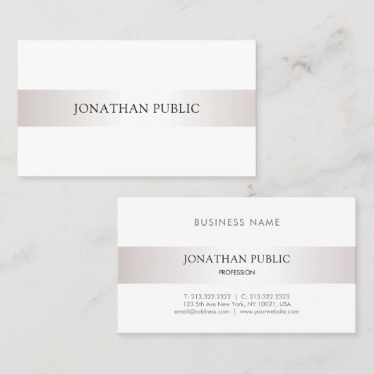 プロフェッショナルミニマルエレガントデザインシックプレーン 名刺 (正面/裏面)