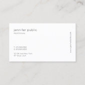 プロフェッショナルミニマルエレガントリストクリーンモダンプレーン 名刺 (裏面)