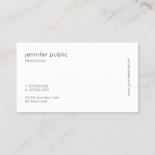 プロフェッショナルミニマルエレガントリストクリーンモダンプレーン 名刺 (裏面)