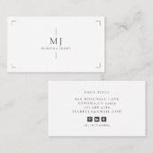 プロフェッショナルミニマルエレガントリストモノグラムホワイト 名刺 (正面/裏面)