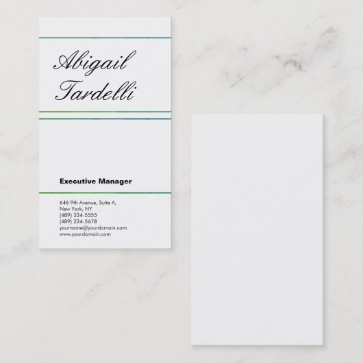 プロフェッショナルミニマルクラシカルト手書き 名刺 (正面/裏面)