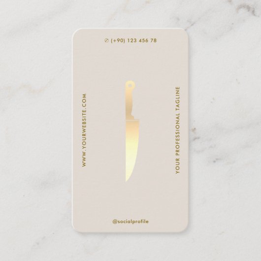 プロフェッショナルミニマルシェフナイフサンド 名刺 (正面)