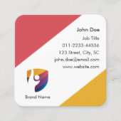 プロフェッショナルミニマルシンプルモダンカラフル スクエア名刺 (正面)