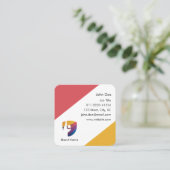 プロフェッショナルミニマルシンプルモダンカラフル スクエア名刺 (スタンド正面)