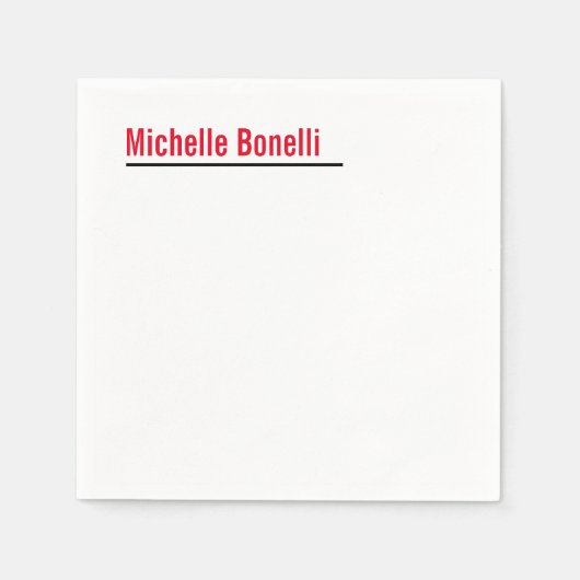 プロフェッショナルミニマルシンプルリスト白モダン平野 スタンダードカクテルナプキン (正面)