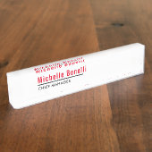 プロフェッショナルミニマルシンプルリスト白モダン平野 デスクネームプレート (側面)