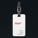 プロフェッショナルミニマルシンプルリスト白モダン平野 ラゲッジタグ<br><div class="desc">なぜ古い魅力のないファッションドテンプレートと一緒に行く?このデザイン与えは、あなたの本当の人格とビジネスで何ができるかを示す機会を与える。</div>