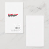 プロフェッショナルミニマルシンプルリスト白モダン平野 名刺 (正面/裏面)