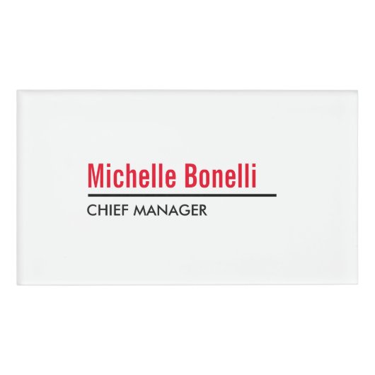 プロフェッショナルミニマルシンプルリスト白モダン平野 名札 (正面)