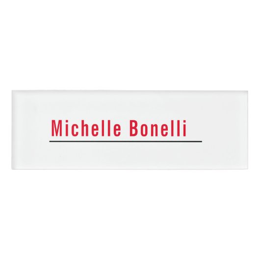 プロフェッショナルミニマルシンプルリスト白モダン平野 名札 (正面)