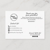 プロフェッショナルミニマルジュエリー気に指示 エンクロージャーカード (裏面)