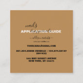 プロフェッショナルミニマルテラコッタ爪、 ネイル申請 スクエア名刺 (裏面)