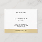 プロフェッショナルミニマルテンプレートエレガント金ゴールドクール 名刺 (裏面)