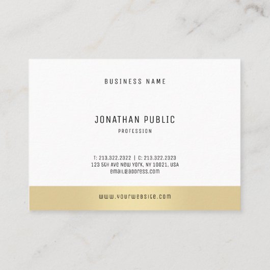 プロフェッショナルミニマルテンプレートエレガント金ゴールドクール 名刺 (裏面)