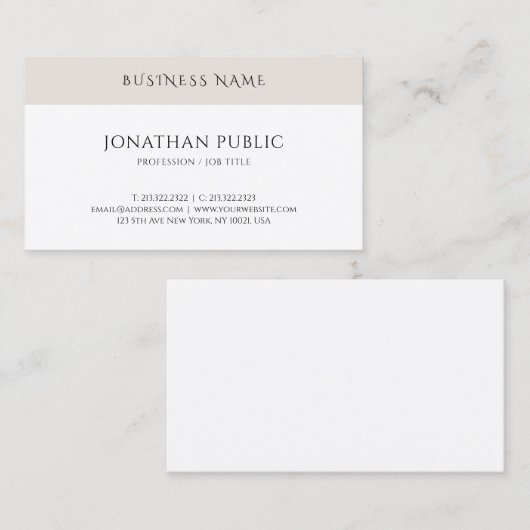 プロフェッショナルミニマルテンプレートシンプルトップ 名刺 (正面/裏面)