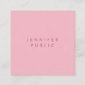 プロフェッショナルミニマルテンプレート淡い色のピンクモダン スクエア名刺 (正面)