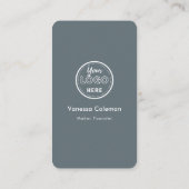 プロフェッショナルミニマルトレンディーネイビービジネスカード 名刺 (裏面)