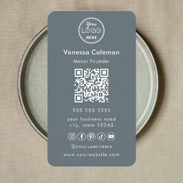 プロフェッショナルミニマルトレンディーネイビービジネスカード 名刺