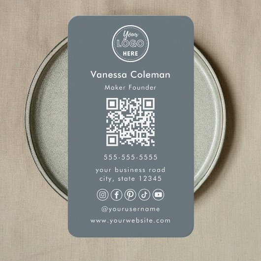 プロフェッショナルミニマルトレンディーネイビービジネスカード 名刺