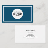 プロフェッショナルミニマルネイビーブルーホワイトフレーム 名刺 (正面/裏面)