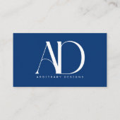 プロフェッショナルミニマルネイビーブルーロゴ 名刺 (裏面)