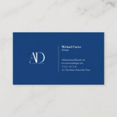 プロフェッショナルミニマルネイビーブルーロゴ 名刺 (正面)