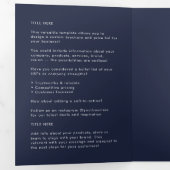 プロフェッショナルミニマルネイビーブルー3折パンフレット 三つ折りカード (内部最初)