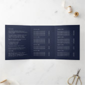 プロフェッショナルミニマルネイビーブルー3折パンフレット 三つ折りカード (内部)