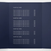 プロフェッショナルミニマルネイビーブルー3折パンフレット 三つ折りカード (内部中)