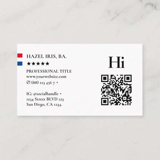 プロフェッショナルミニマルハイモノグラム赤白青 名刺 (裏面)