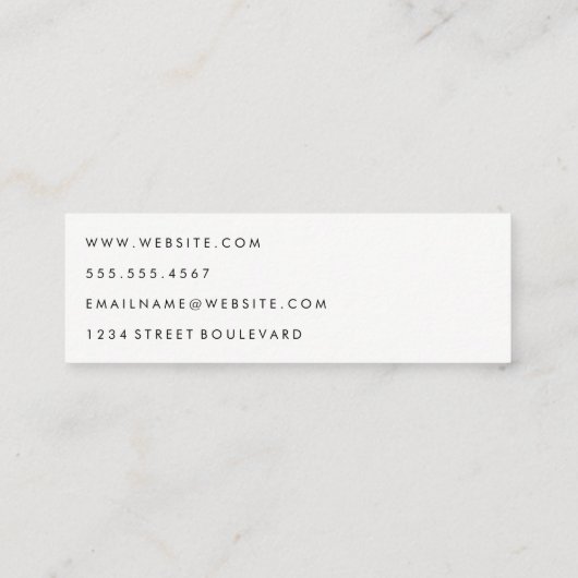 プロフェッショナルミニマルフェイクリストレザー スキニー名刺 (裏面)