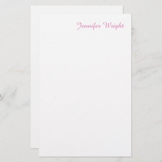 プロフェッショナルミニマルフェミニンピンク 便箋 (正面/裏面)