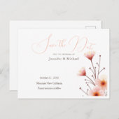 プロフェッショナルミニマルフローラ日付の保存 案内ポストカード (正面/裏面)