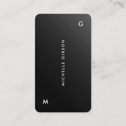 プロフェッショナルミニマルブラックグラデーションシンプル 名刺 (正面)