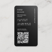プロフェッショナルミニマルブラックグラデーションシンプル 名刺 (裏面)