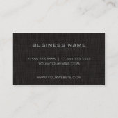プロフェッショナルミニマルブラックリネン – モノグラム 名刺 (裏面)