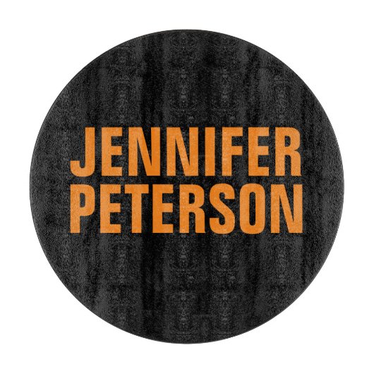 プロフェッショナルミニマルモダンはっきりしたオレンジブラック カッティングボード (正面)