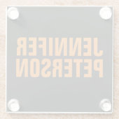 プロフェッショナルミニマルモダンはっきりしたオレンジブラック ガラスコースター (裏面)