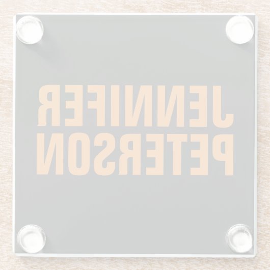 プロフェッショナルミニマルモダンはっきりしたオレンジブラック ガラスコースター (裏面)