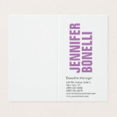 プロフェッショナルミニマルモダンはっきりしたラベンダーホワイト 名刺 (外部フラット)