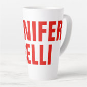 プロフェッショナルミニマルモダンはっきりした主義赤 カフェラテマグ (右アングル)