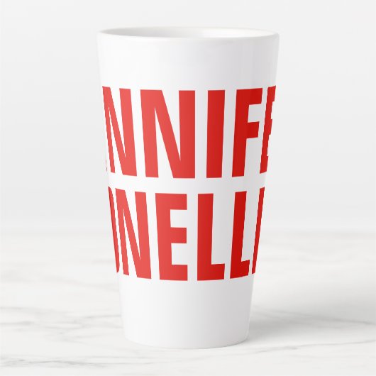 プロフェッショナルミニマルモダンはっきりした主義赤 カフェラテマグ (正面)