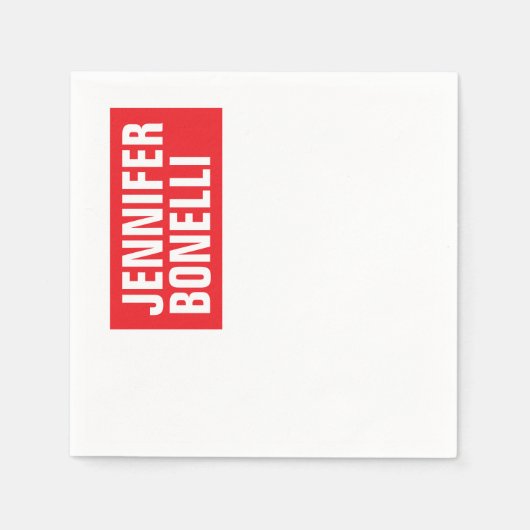 プロフェッショナルミニマルモダンはっきりした主義赤 スタンダードカクテルナプキン (正面)