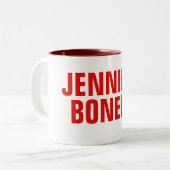 プロフェッショナルミニマルモダンはっきりした主義赤 ツートーンマグカップ (正面左)