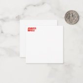 プロフェッショナルミニマルモダンはっきりした主義赤 ノートカード (正面/裏面インサイチュ)